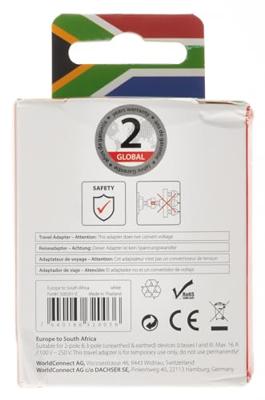 SKROSS | 1.500201-E | Europe to South Africa | Internationale Reisadapter Schuko-stekker en Italië naar Zuid-Afrika. Spanning en Vermogen: 100V-1600W/250V-4000W. Bescherming tegen elektrische schokken
