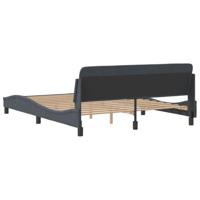 Bedframe met hoofdeinde fluweel donkergrijs 160x200 cm - thumbnail