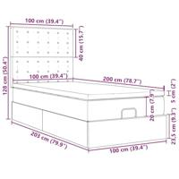 Ottoman bed met matras en LED's 100x200cm kunstleer wit - thumbnail