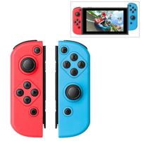 Linker en rechter Bluetooth draadloze joypad gamepad spelbesturing voor schakelaar (blauw + rood) - thumbnail