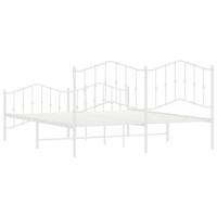 Bedframe met hoofd- en voeteneindemetaal wit 160x200 cm - thumbnail