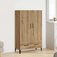 Hoge kast 70x31x115 cm bewerkt hout artisanaal eikenkleur - thumbnail