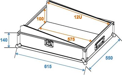 Roadinger Roadinger Mixer-Case Flightcase (l x b x h) 260 x 570 x 490 mm - thumbnail
