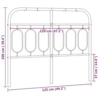 Hoofdbord 120 cm metaal wit - thumbnail