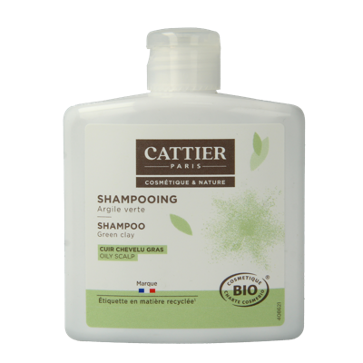 Cattier Shampoo vet haar groene klei 250 Milliliter