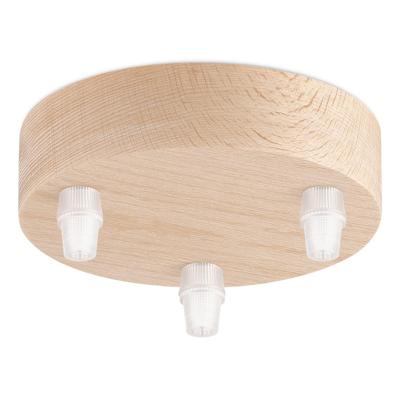 Planfondkap 3L - Houten - Lamponderdeel - ø12 x 5 cm - Rond - Ontworpen voor plafondlampen, hanglampen