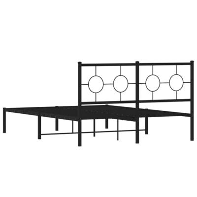 Bedframe met hoofdbord metaal zwart 135x190 cm Bedframe met hoofdbord metaal zwart 135x190 cm