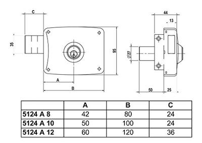 Slot Lince 5124a-95124ahe12i Plaatsen over Staal 120 mm Links