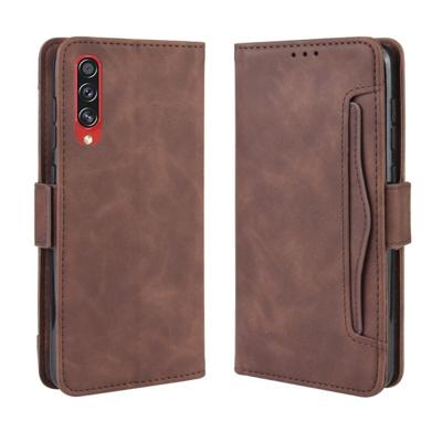 Voor Galaxy A70s portemonnee stijl huid voelen kalf patroon lederen draagtas met aparte kaartsleuf (bruin)