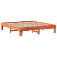 Bedframe zonder matras massief grenenhout wasbruin 200x200 cm - thumbnail