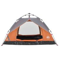 VidaXL Koepeltent 3-persoons snelontgrendeling grijs en oranje - thumbnail