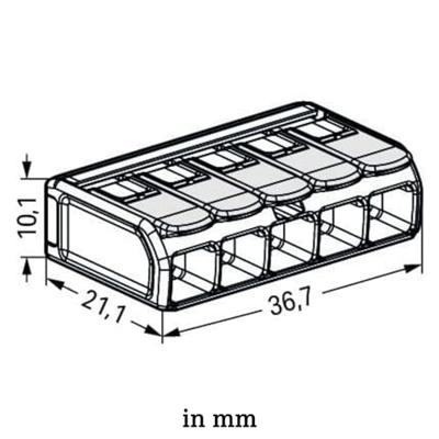 WAGO 221-685 Doorgangsklem Flexibel: - Massief: - 150 stuk(s)