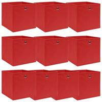 VidaXL Opbergboxen 10 st 32x32x32 cm stof rood - thumbnail