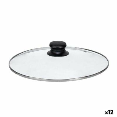 Pannedeksel Kinvara Transparant Zilverkleurig Zilver Metaal Glas Roestvrij staal Kristal Staal 26 cm 26,5 x 5 x 26,5 cm (12 Stuk