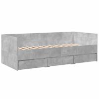 Slaapbank met lades zonder matras 90x190 cm betongrijs - thumbnail