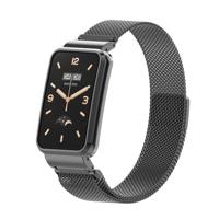 By Qubix - Milanese loop bandje met case - Zwart - Xiaomi Smart Band 7 Pro - thumbnail