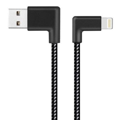1m 2A USB to 8 Pin Nylon Weave Style Double Elbow Data Sync Charging Cable For iPhone XR / iPhone XS MAX / iPhone X & XS / iPhone 8 & 8 Plus / iPhon