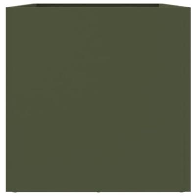 Plantenbak 62x30x29 cm staal olijfgroen