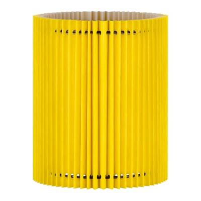 Papieren Gevouwen Lampenkap - Cilindrisch - Geel - ø20 x 24 cm - E27 fitting - Voor Tafellampen - Ontworpen voor woonkamer en eetkamer