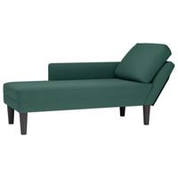 Chaise longue met kussen&rechterarmleuning fluweel donkergroen - thumbnail