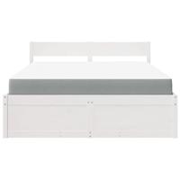 Bed met lades en matras massief grenenhout wit 140x200 cm - thumbnail