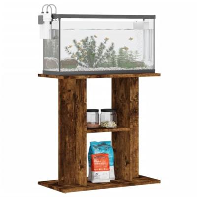 Aquariumstandaard 60x30x60 cm bewerkt hout gerookt eikenkleurig - thumbnail