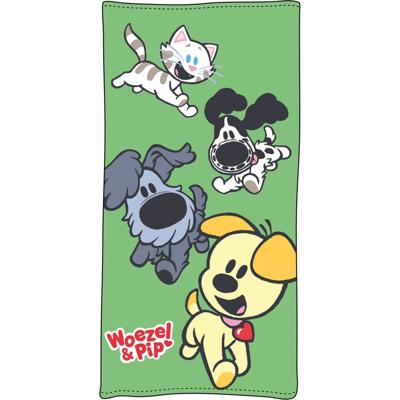 WOEZEL & PIP Strandlaken Spelen Groen, 75x150 cm