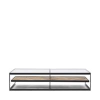 Rivièra Maison Salontafel 'Graydon' Essenhout en Glas, 180 x 80cm - thumbnail