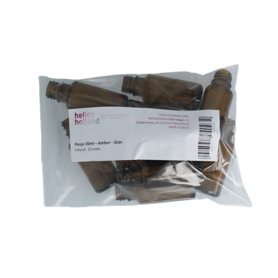 Flesje glas 20ml amber 10 Stuks