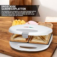 Clatronic ST 3477 sandwich maker 750 W Wit - thumbnail