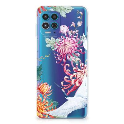 Motorola Moto G100 | TPU Hoesje | Bird Flowers Motorola Moto G100 | TPU Hoesje | Bird Flowers
