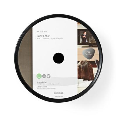 Coaxkabel | RG6T | 100 m | Rol | Wit