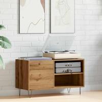 Platenkast 84,5x38x48 cm bewerkt hout artisanaal eikenkleur - thumbnail