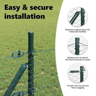VidaXL Afrasteringspaal groen 10 x 0,4 m (36 mm gaas) staal en pvc