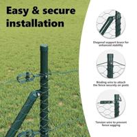 VidaXL Afrasteringspaal groen 10 x 0,4 m (36 mm gaas) staal en pvc - thumbnail