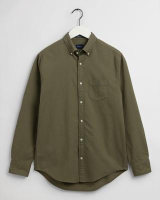 Gant Heren Overhemd Olijfgroen Borstzakje Oxford Regular Fit Gant Heren Overhemd Olijfgroen Borstzakje Oxford Regular Fit