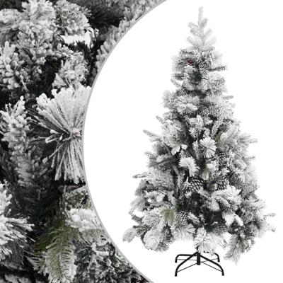 Kerstboom met dennenappels en sneeuw 195 cm PVC en PE Kerstboom met dennenappels en sneeuw 195 cm PVC en PE