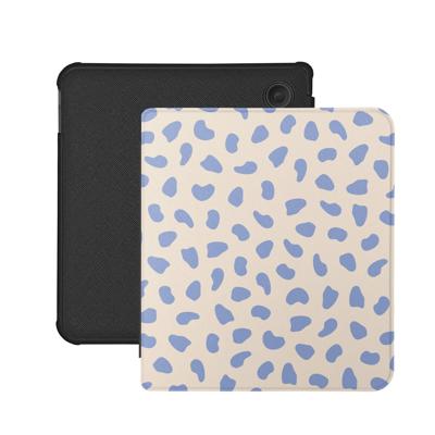 Lunso Kobo Libra Colour hoesje (7 inch) - Vegan Saffiano Leren Sleep Cover - Azure Pebble