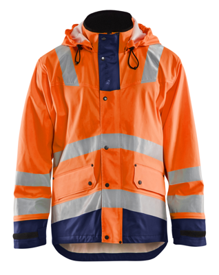 Blåkläder Regenjas High-Vis LEVEL 2 43022003 | High-Vis Oranje/Marineblauw | Maat L - 7330509570593
