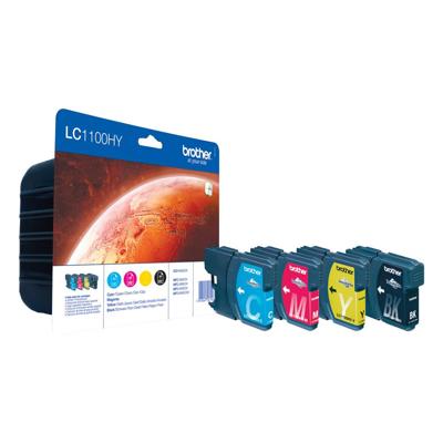 Brother Inkt LC-1100HY Zwart, Cyaan, Magenta, Geel