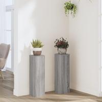 Plantenstandaards 2 st 17x17x60 cm bewerkt hout grijs sonoma - thumbnail