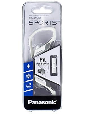 Panasonic RP-HS35ME-W Sport Koptelefoon - Headset voor Mobiele Telefoon, verwisselbare Paspoorten (S/M/L), IPX2 Bescherming, Clip, Wit