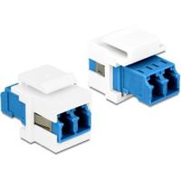 Delock 86357 Keystone Module LC Duplex female naar LC Duplex female blauw/wit - thumbnail