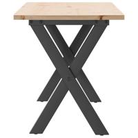 Salontafel X-frame 110x40x45 cm massief grenenhout en staal - thumbnail