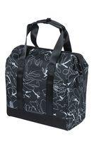 Basil Grand Flower fietsshopper - zwarte waterafstotende tas met laptopvak - 23L - thumbnail