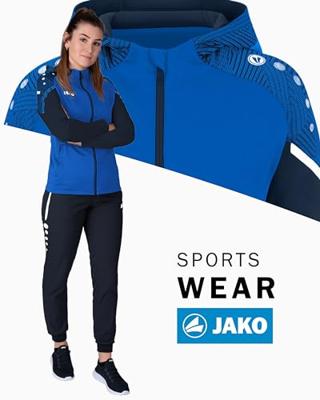 JAKO 6822D Jas Met Kap Performance Dames - Royal/Marine - 42