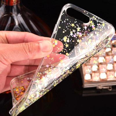 Voor iPhone 6 Plus & 6s Plus Epoxy druipend zwart sterrenhemel zachte TPU Case terug beschermkap