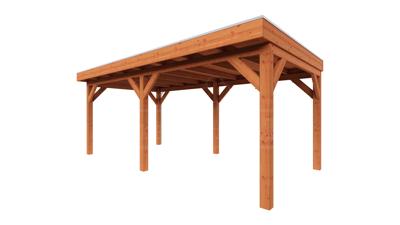 Trendhout Overkapping Refter XL 600x340 cm- Plat dak- Onbehandeld lariks Douglas hout- Trendhout Trendhout Overkapping Refter XL 600x340 cm- Plat dak- Onbehandeld lariks Douglas hout- Trendhout