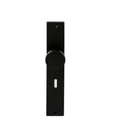 Hardbrass Knopkruk Piano op rechthoekig langschild sleutelgat 72mm - zwart - thumbnail