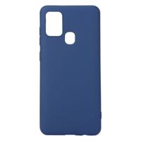 Shop4 - Samsung Galaxy A21s Hoesje - Zachte Back Case Mat Donker Blauw - thumbnail